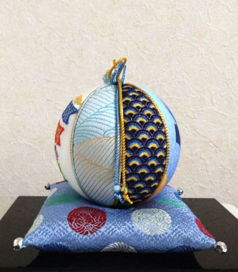 手毬 手鞠てまり 刺繍 端午の節句 No46 鯉のぼり 菖蒲 ＆裏兜 座布団付き