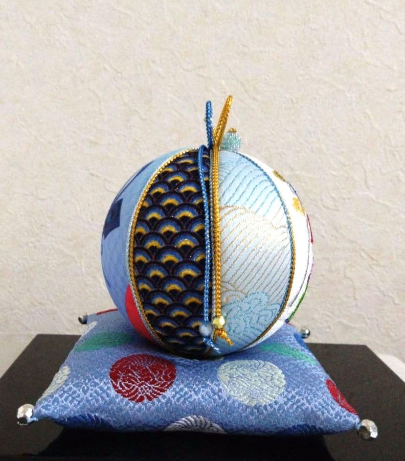 手毬 手鞠てまり 刺繍 端午の節句 No46 鯉のぼり 菖蒲 ＆裏兜 座布団付き