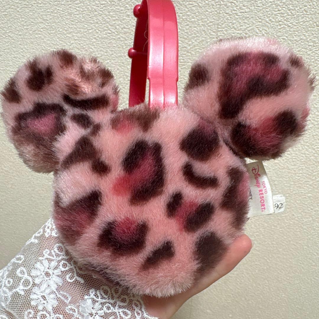 ディズニー ピンク ヒョウ柄 耳あて・イヤーマフ
