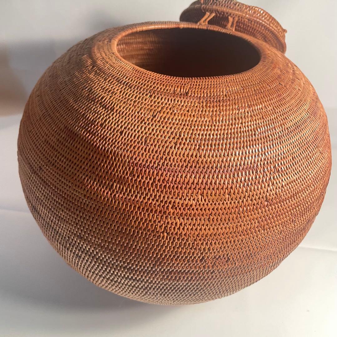 アタ　特大　ボールケース　籠　かご　小物入れ　バリ島