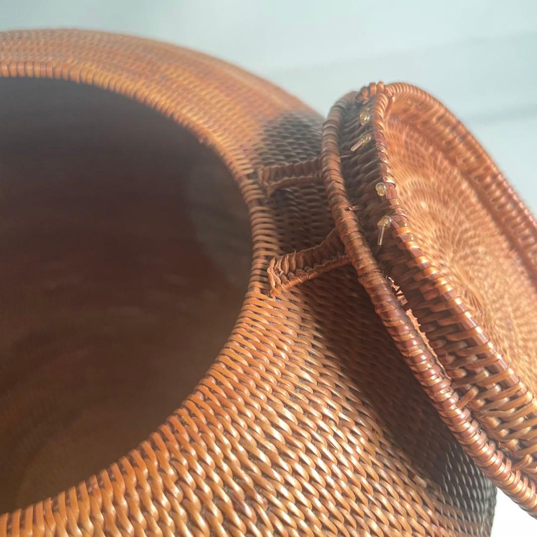 アタ　特大　ボールケース　籠　かご　小物入れ　バリ島