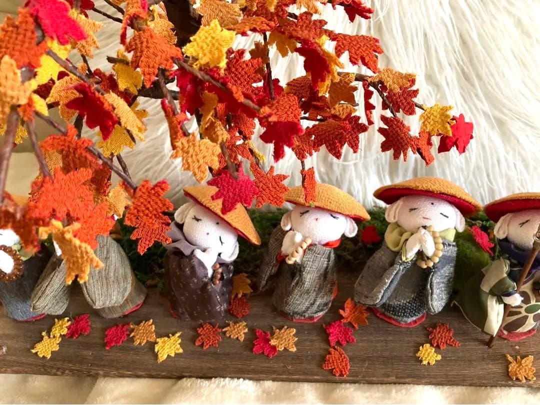 お地蔵様　ハンドメイド　もみじ　秋