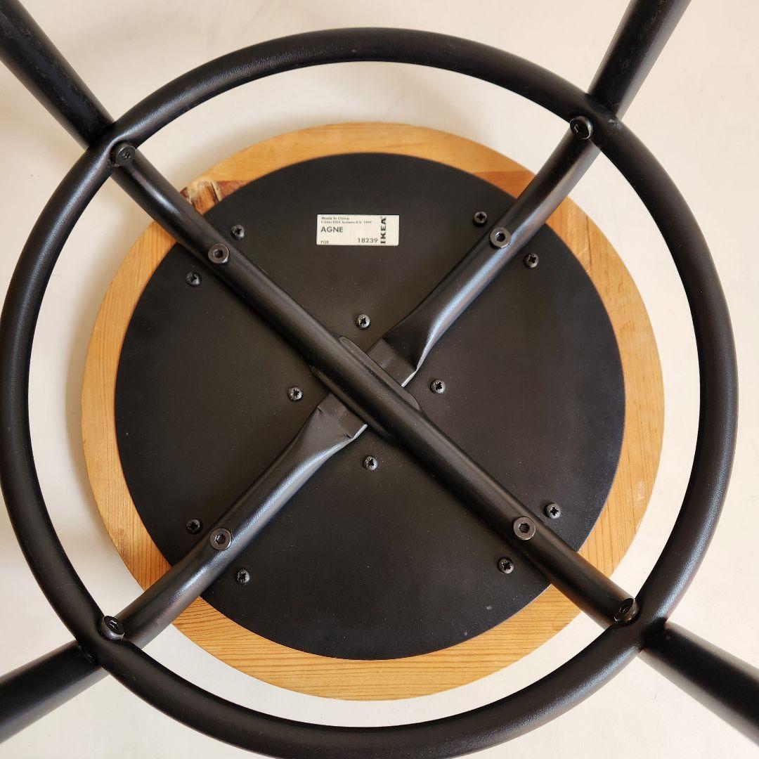 廃盤　希少モデル　IKEA AGNE スツール　椅子　パイン無垢材