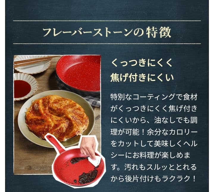 【未使用】フレーバーストーン フライパン2個セット 蓋&レシピ本&ハンドル付き