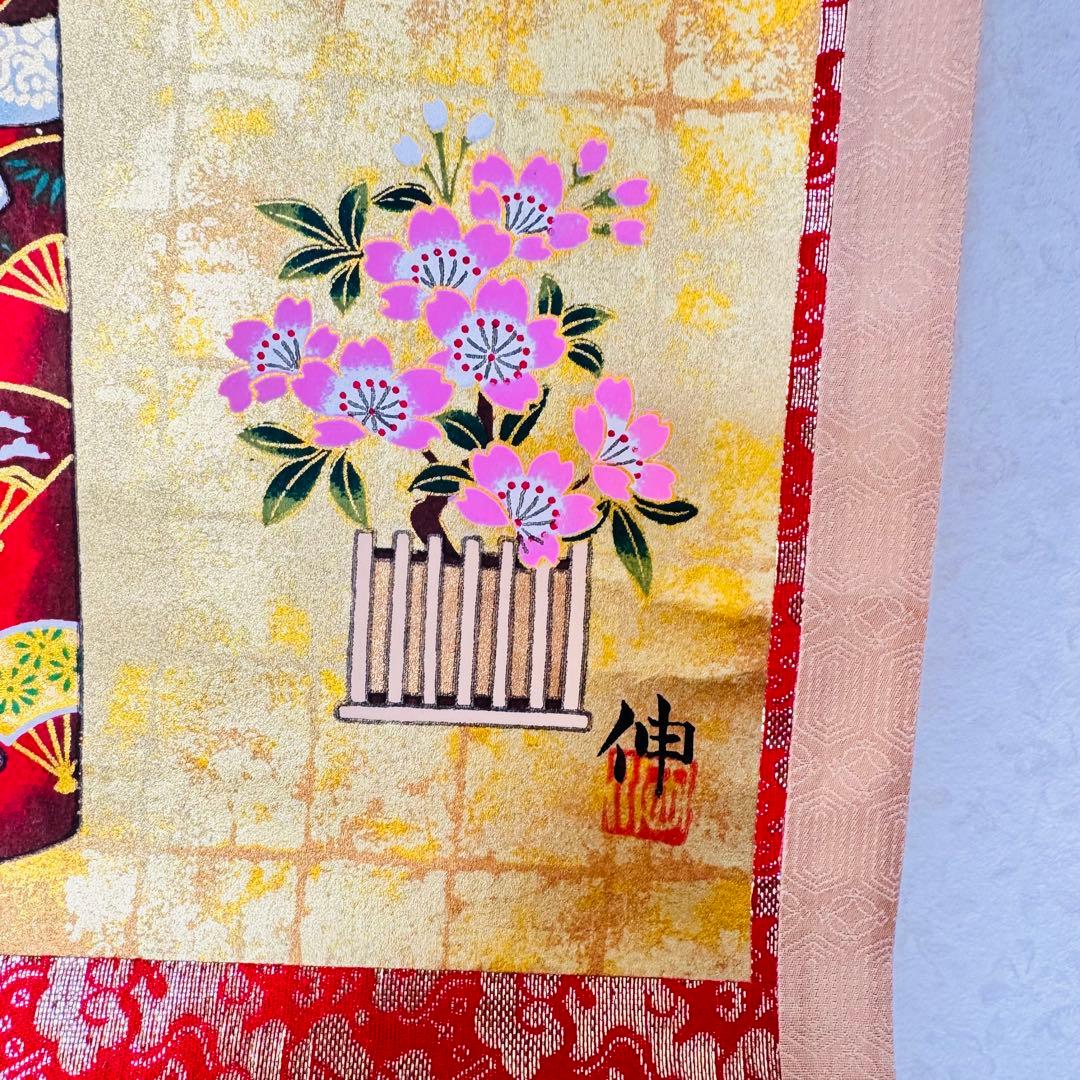 極美品　ひな祭り 雛人形 掛け軸 高級 黄金色 縁起物 風水 運気上昇 桃の節句