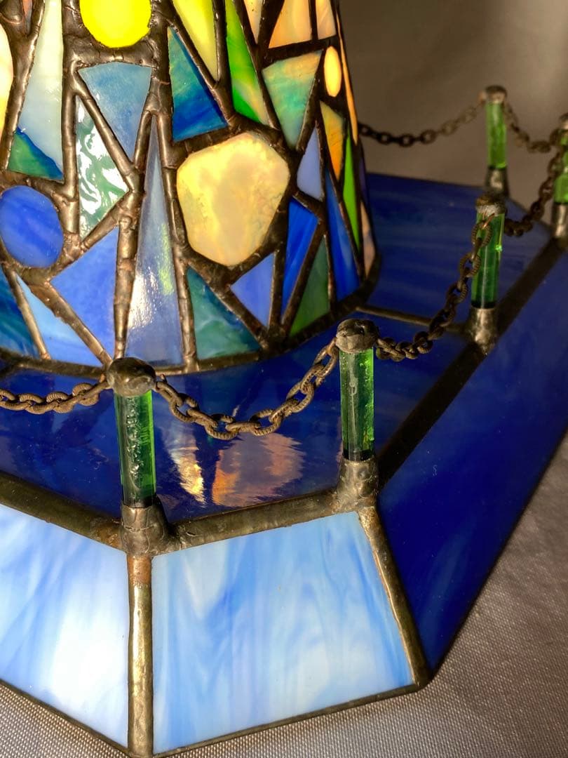 1415❣️ ステンドグラス　ライト　風車の塔　オブジェ