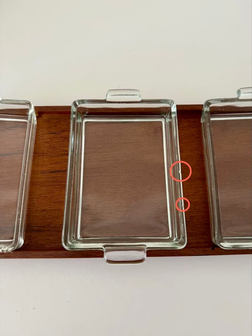 デンマーク サービングトレイ 仕切りガラス皿