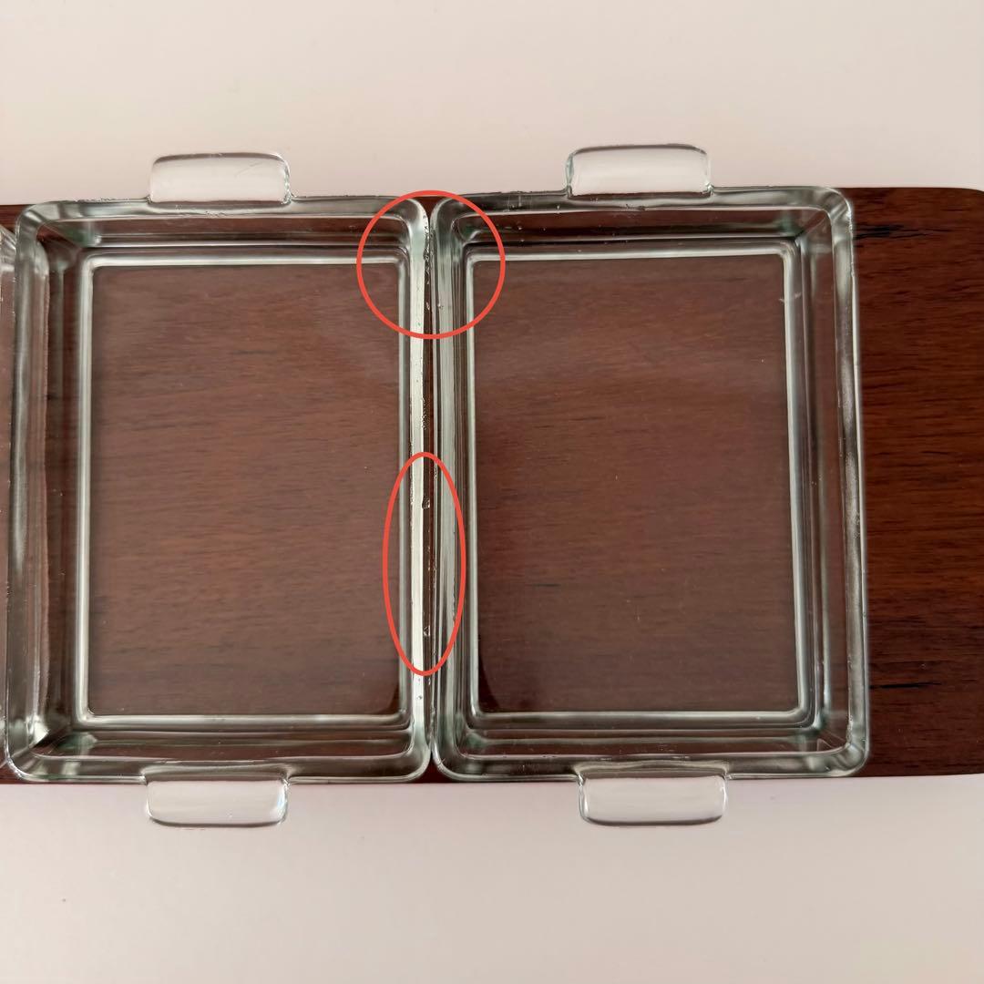 デンマーク サービングトレイ 仕切りガラス皿