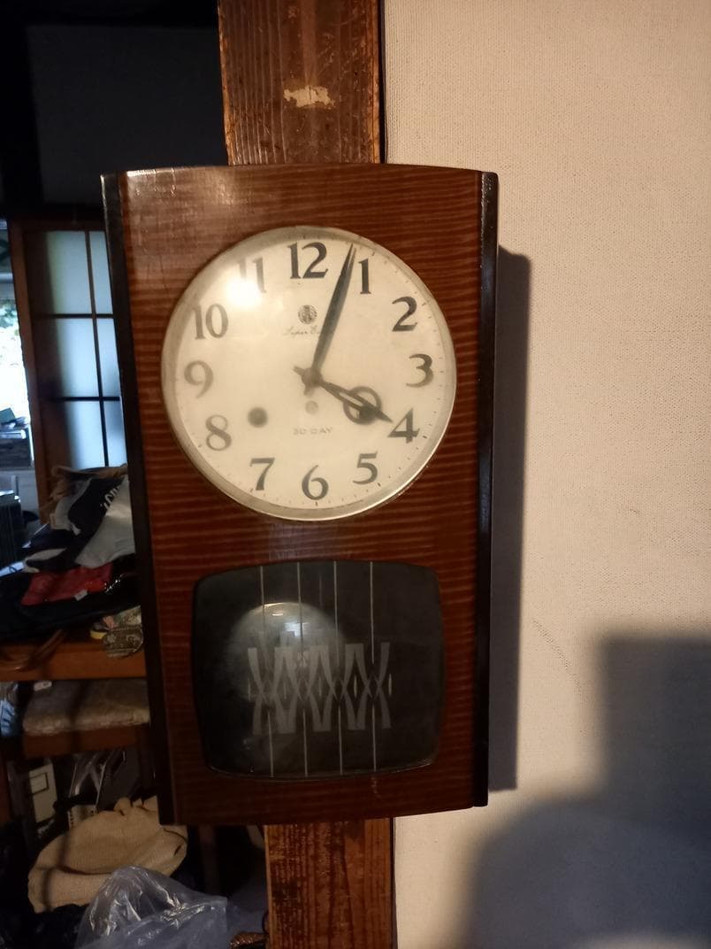 愛知時計 Super Eight■壁掛時計■動作確認済■振子付■鍵付■ 動作品