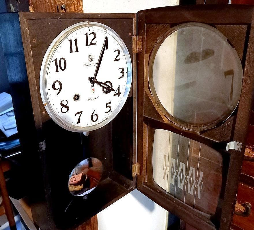 愛知時計 Super Eight■壁掛時計■動作確認済■振子付■鍵付■ 動作品