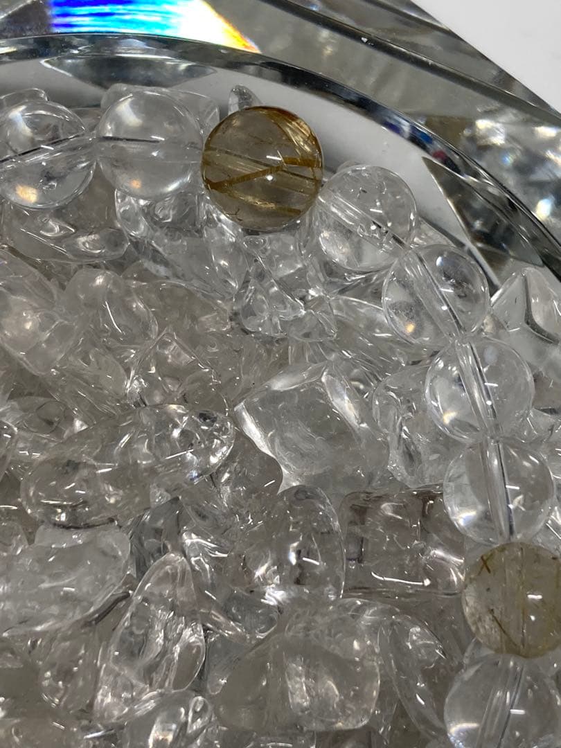 天然石　天珠　九眼天珠　水晶　ルチルクォーツ　ブレスレット