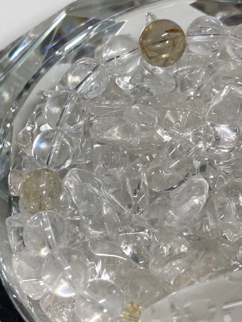 天然石　天珠　九眼天珠　水晶　ルチルクォーツ　ブレスレット