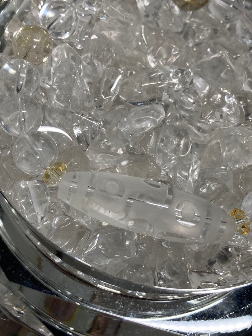 天然石　天珠　九眼天珠　水晶　ルチルクォーツ　ブレスレット