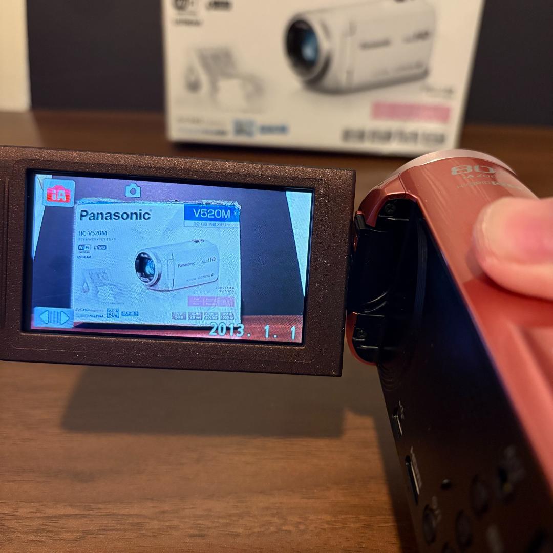 Panasonic HC-V520M ピンク ビデオカメラ 社外充電器付