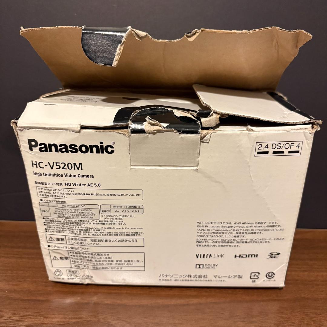 Panasonic HC-V520M ピンク ビデオカメラ 社外充電器付