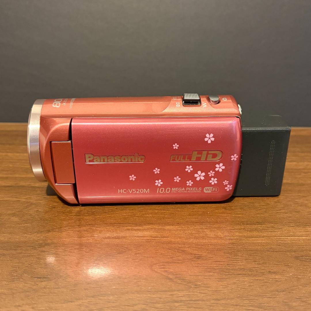 Panasonic HC-V520M ピンク ビデオカメラ 社外充電器付