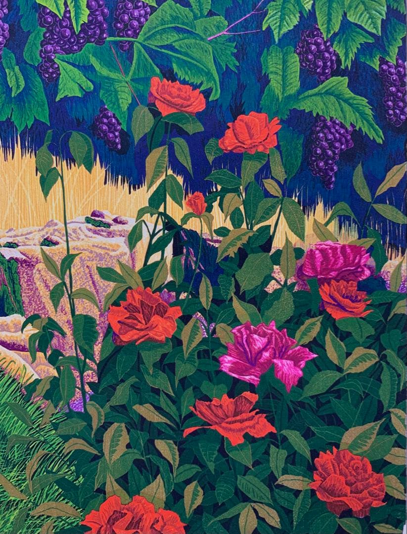ぶどう畑 絵画 （D）