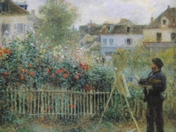 ルノワール 、【アルジャントゥイユの庭で製作するモネ】、希少画集画