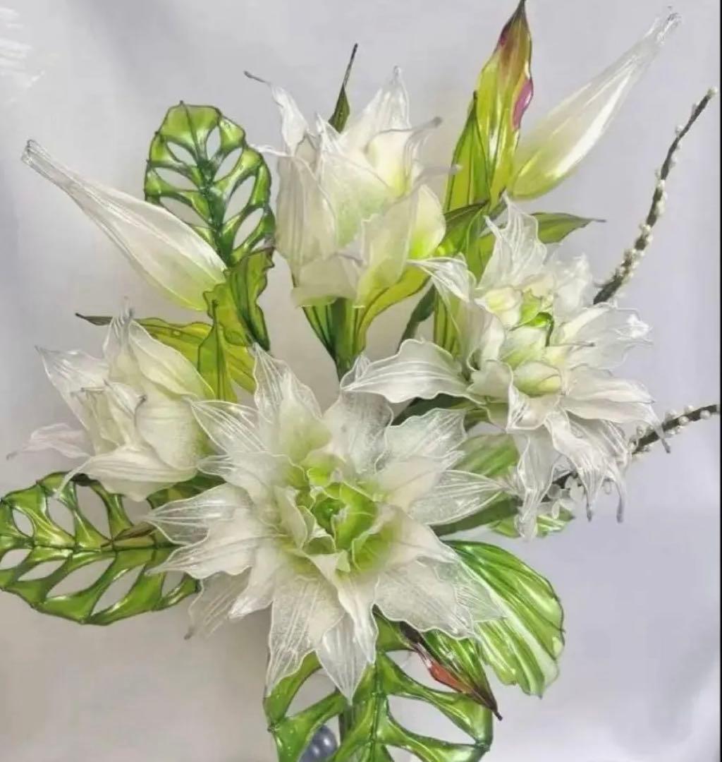 アメリカンフラワー　ディップフラワーNO.217（八重百合・マドカズラ・半夏生）