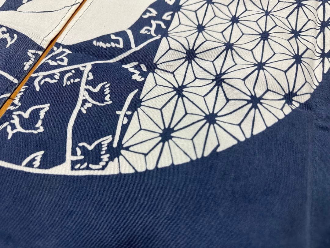 昭和レトロ 年代物 哥麿 のれん 70cm×90cm ネイビー 濃紺 歌麿