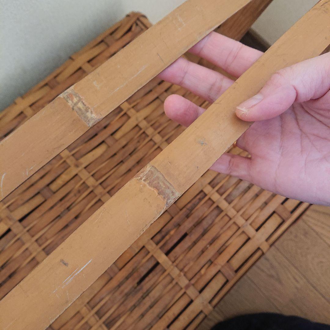 古道具　貴重　竹カゴ　大型　取っ手付き　アンティーク　ブロカント　収納