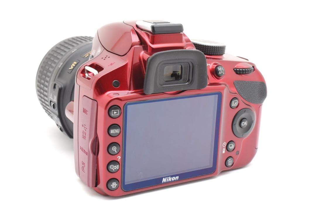Nikon D3200 レッド 希少カラー 初心者 スマホ転送 旅行 運動会