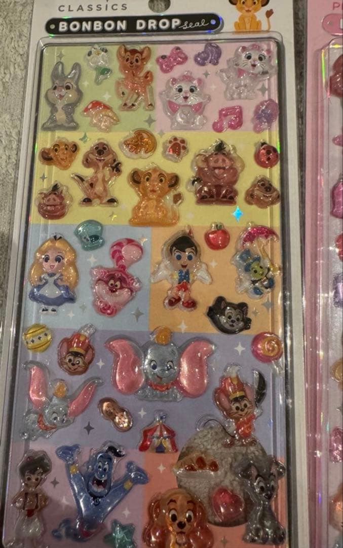 ボンボンドロップシール　４枚　クラシック　プリンセス　モンスターズインク　プー