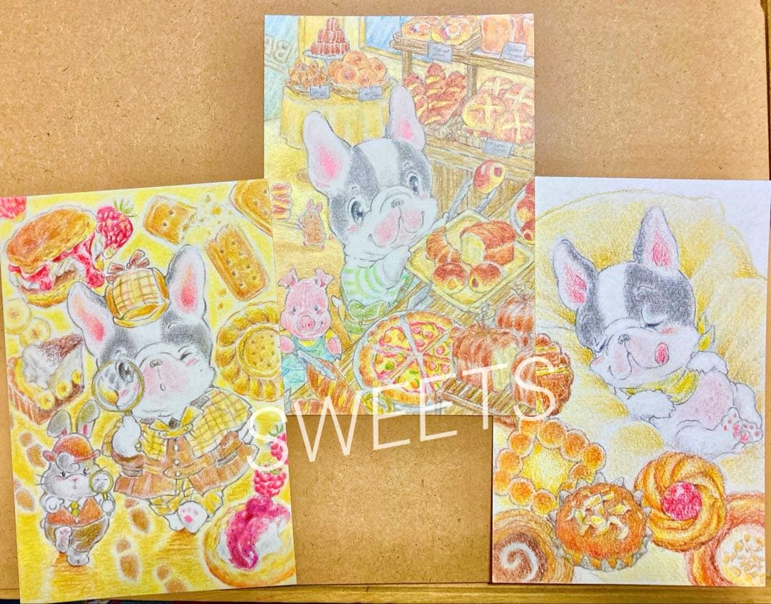 【満-先行予約受付中】フレンチブルちゃんのオリジナル絵葉書