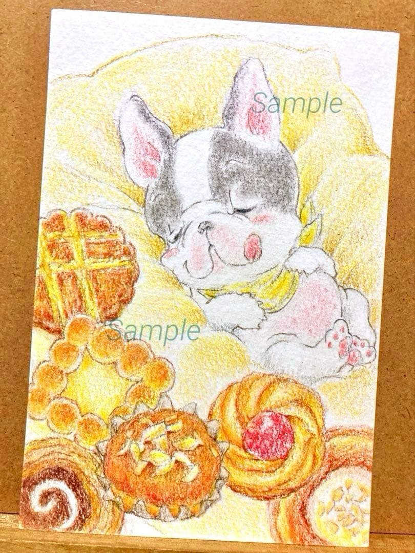 【満-先行予約受付中】フレンチブルちゃんのオリジナル絵葉書