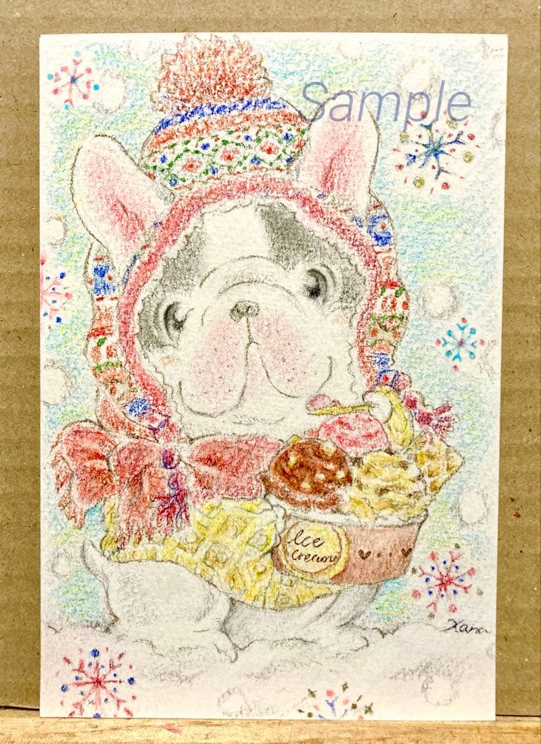 【満-先行予約受付中】フレンチブルちゃんのオリジナル絵葉書