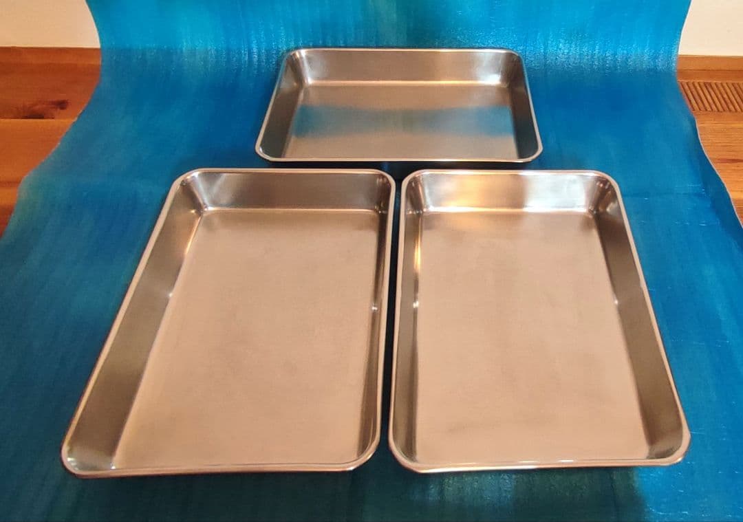 業務用仔犬マークステンレス製8枚取りバット　クローバーマーク8枚取り蓋　3セット