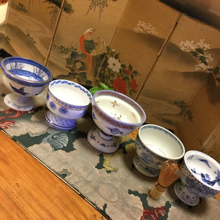 601 古伊万里 盃洗 微塵唐草 桐の花紋様 1客