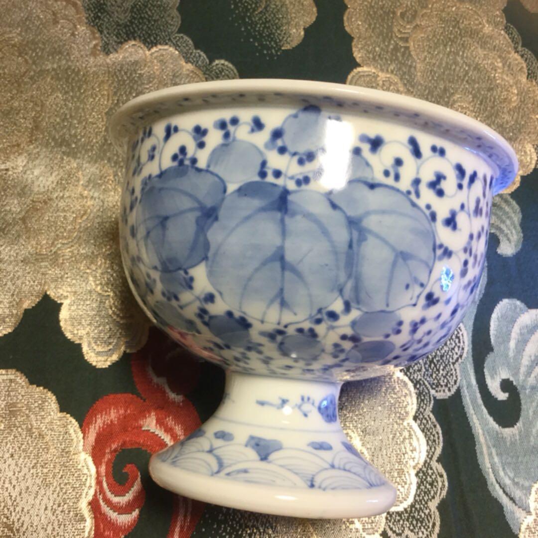 601 古伊万里 盃洗 微塵唐草 桐の花紋様 1客