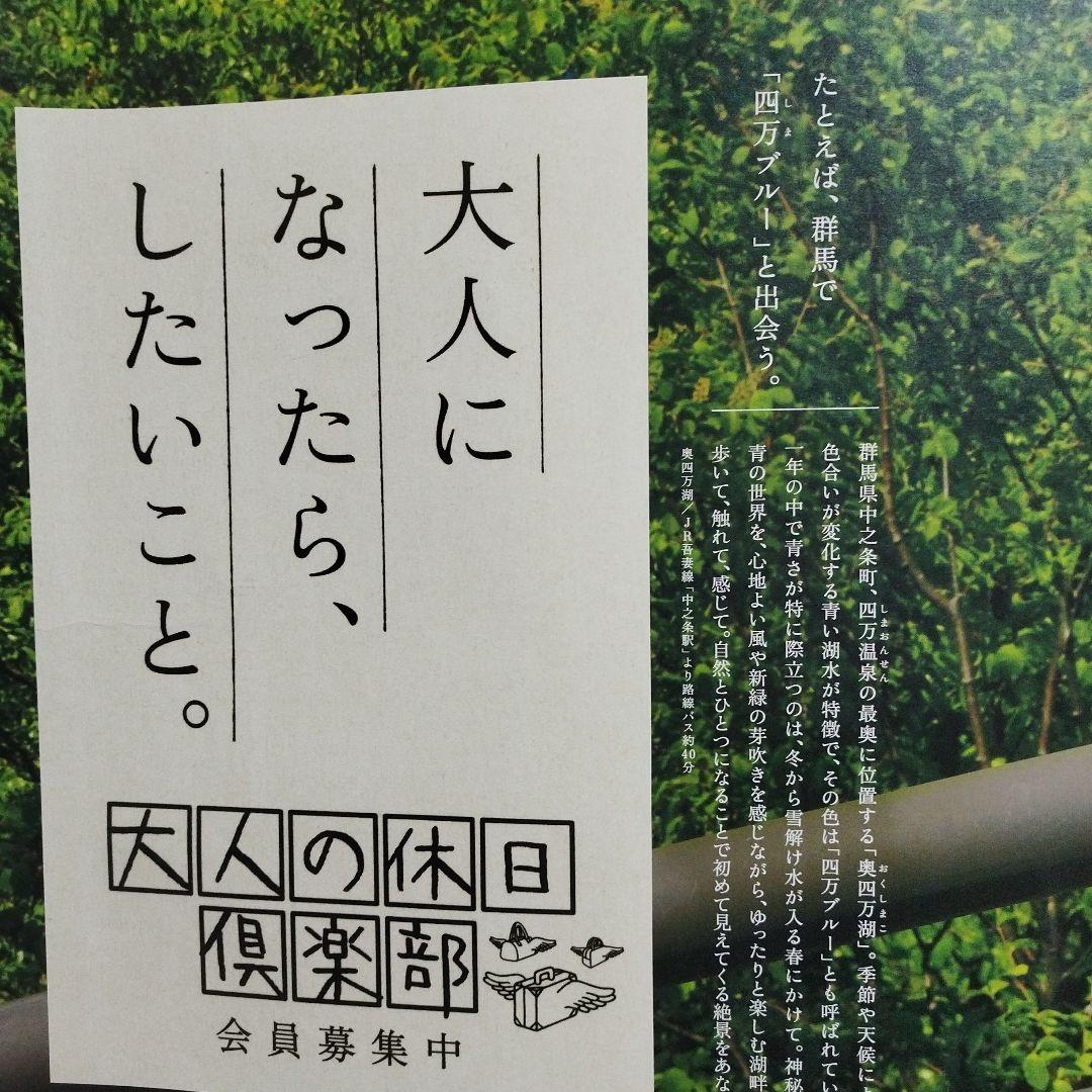 JR東日本 大人の休日倶楽部　吉永小百合 群馬　奥四万湖 B0サイズポスター