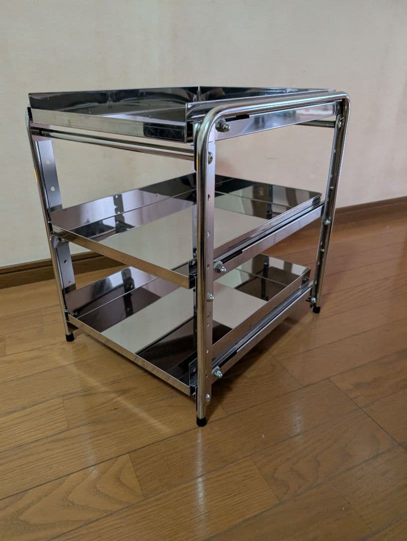 【日本製】 シンク下 収納 スライド ラック 3段 燕三条製※一部地域配送無料