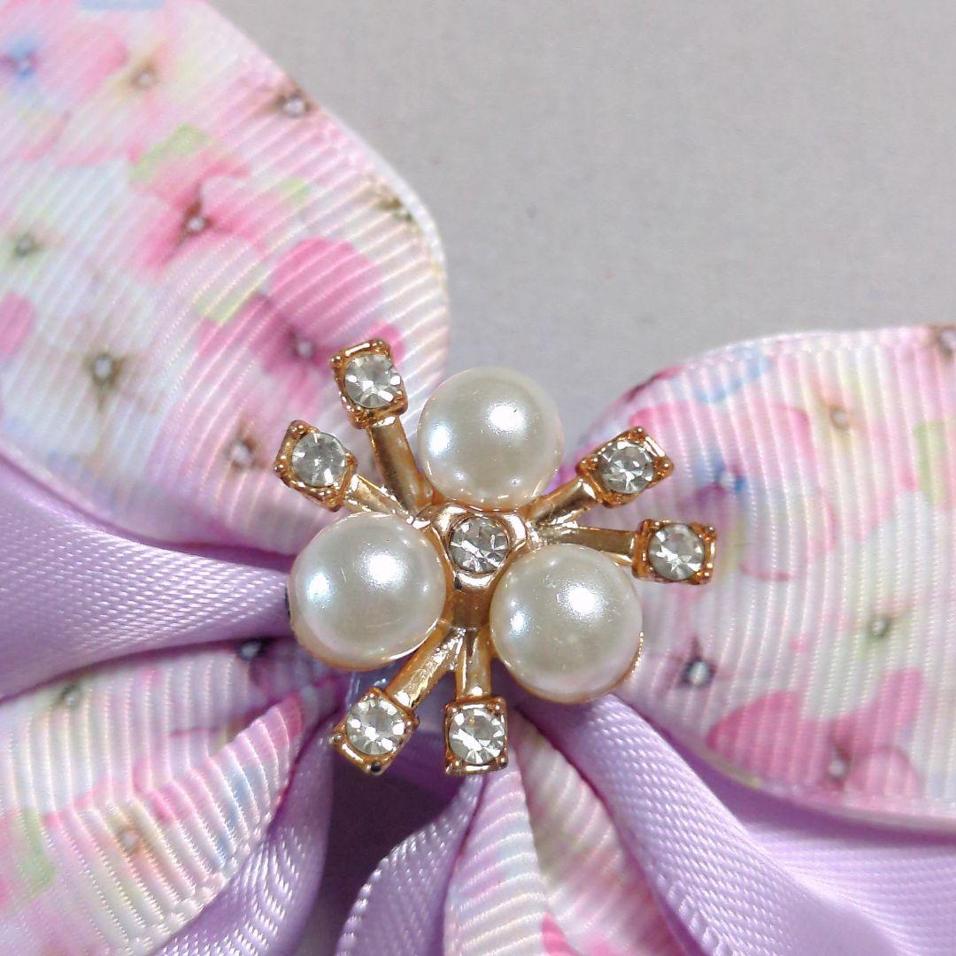 確認　たらりんヘアリボン ヘアゴム　1691　紫陽花　あじさい　紫