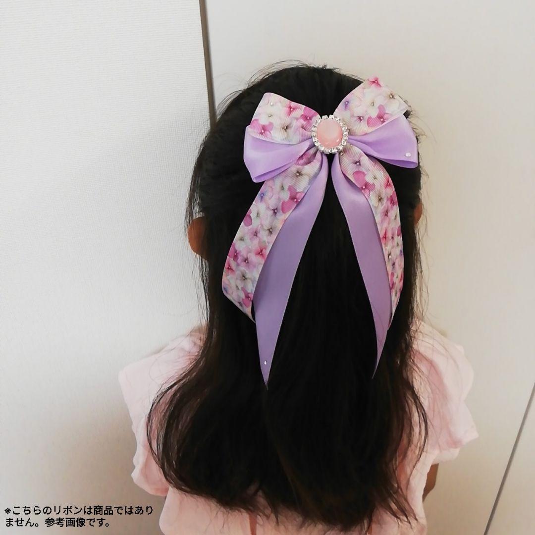 確認　たらりんヘアリボン ヘアゴム　1691　紫陽花　あじさい　紫