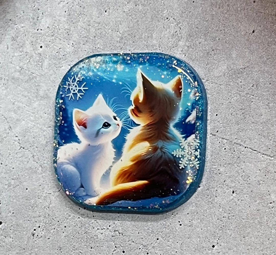 感謝価格(ㅅ´꒳` )雪空猫ちゃん レジンヘアゴム