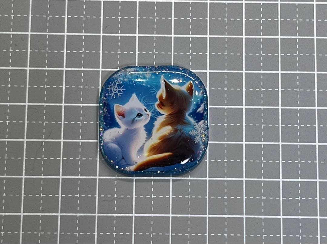 感謝価格(ㅅ´꒳` )雪空猫ちゃん レジンヘアゴム