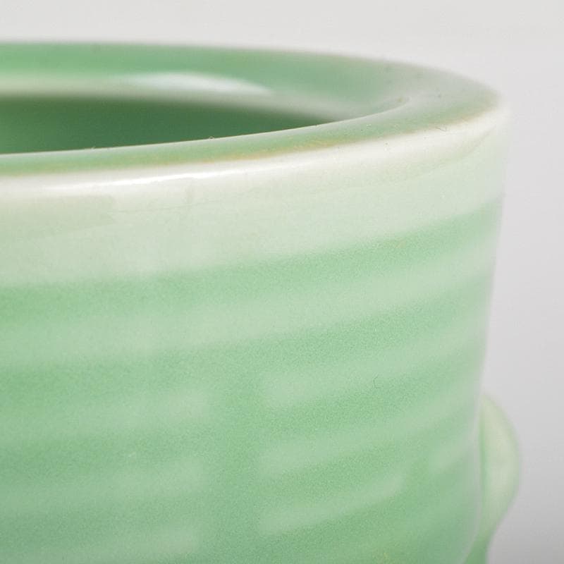 中国　龍泉窯青磁　刻線文三足香炉　N　R7057E