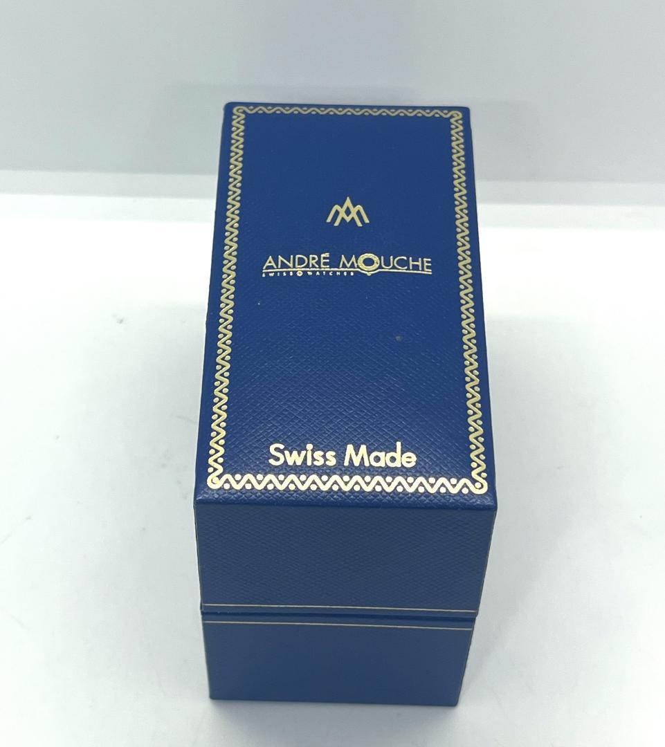未使用 ANDRE MOUCHE バングルウォッチ 七宝 腕時計 電池切 箱付