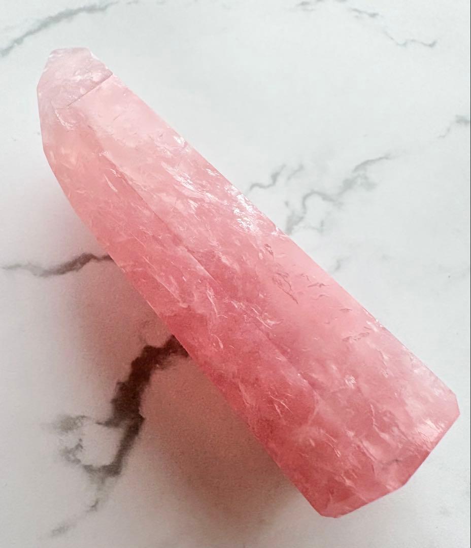 天然石 高品質 ローズクォーツ タワー キラキラ