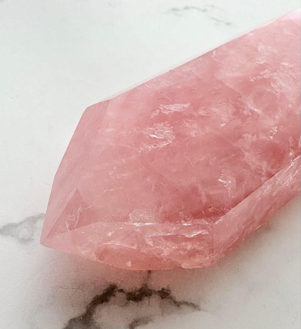 天然石 高品質 ローズクォーツ タワー キラキラ