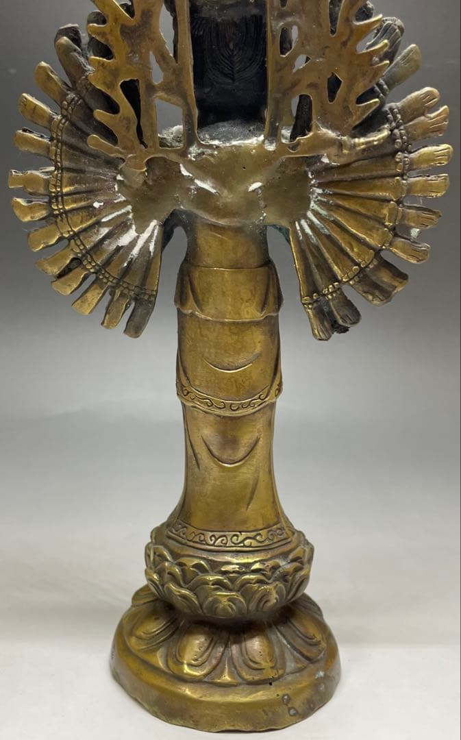 十一面千手千眼観世音菩薩　黄銅　病気平癒　延命長寿　開運　良縁　C2994