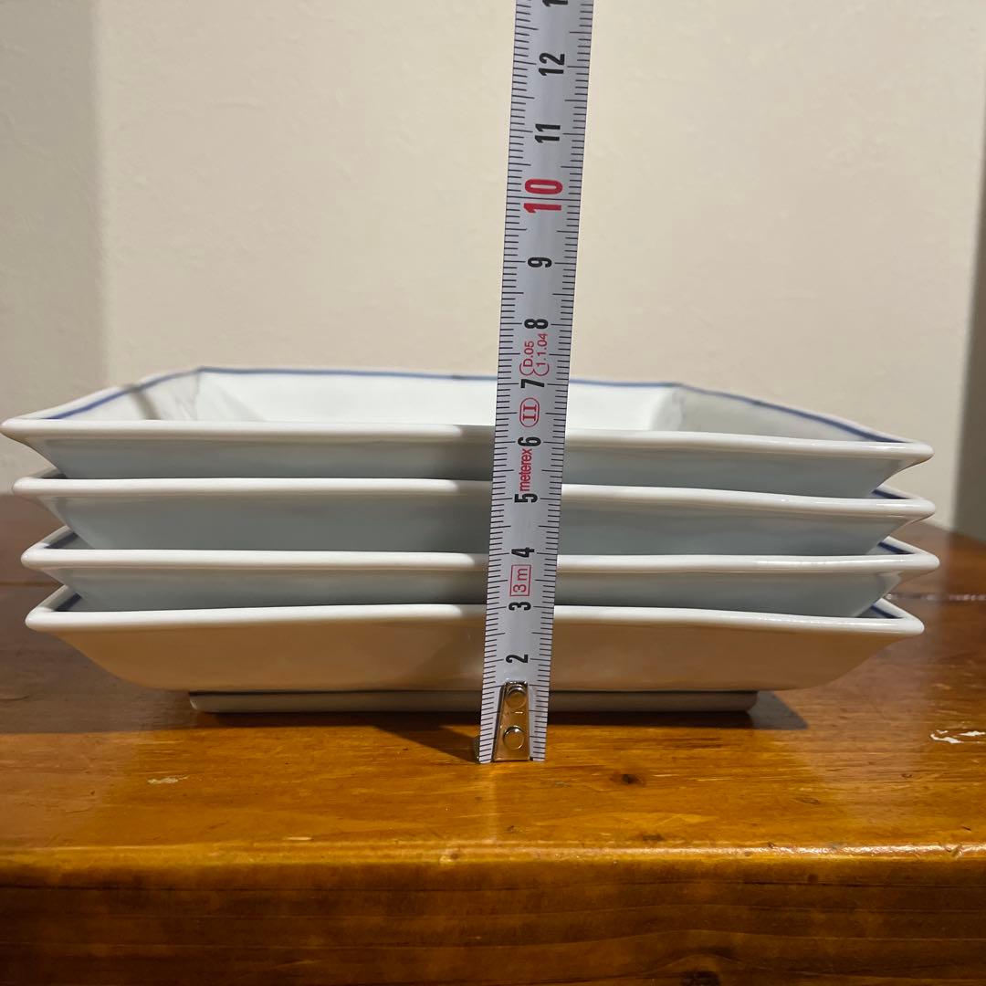 【新品】瀬戸焼 真窯 5.5寸 染付寿正角皿 取皿 銘々皿 4枚組 慶事 祝事