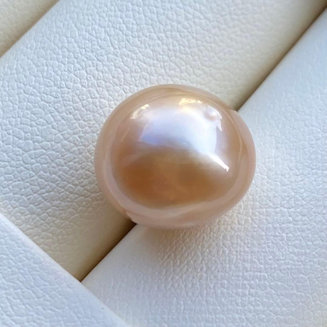 本真珠　南洋白蝶真珠ネックレストップ　13.4*12.1mm茶金PT968