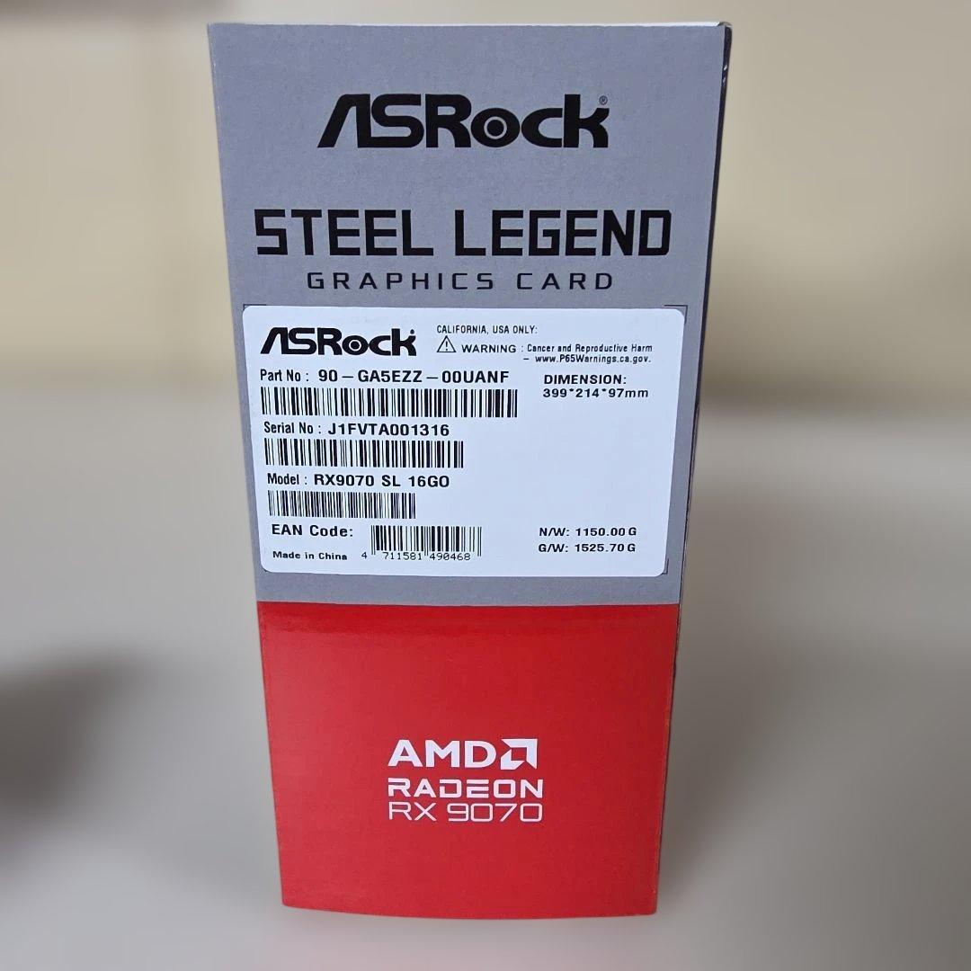 グラフィックボード・グラボ・ビデオカード ASRock Radeon RX 9070 Steel Legend 16GB