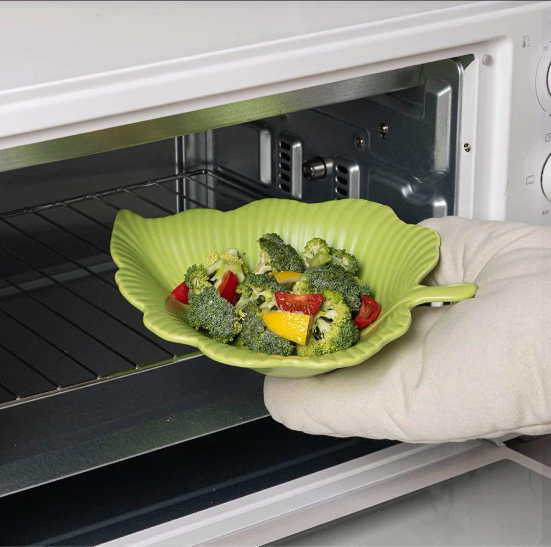 セラミックリーフシェイプディナープレート2枚セット,23x5.8cm