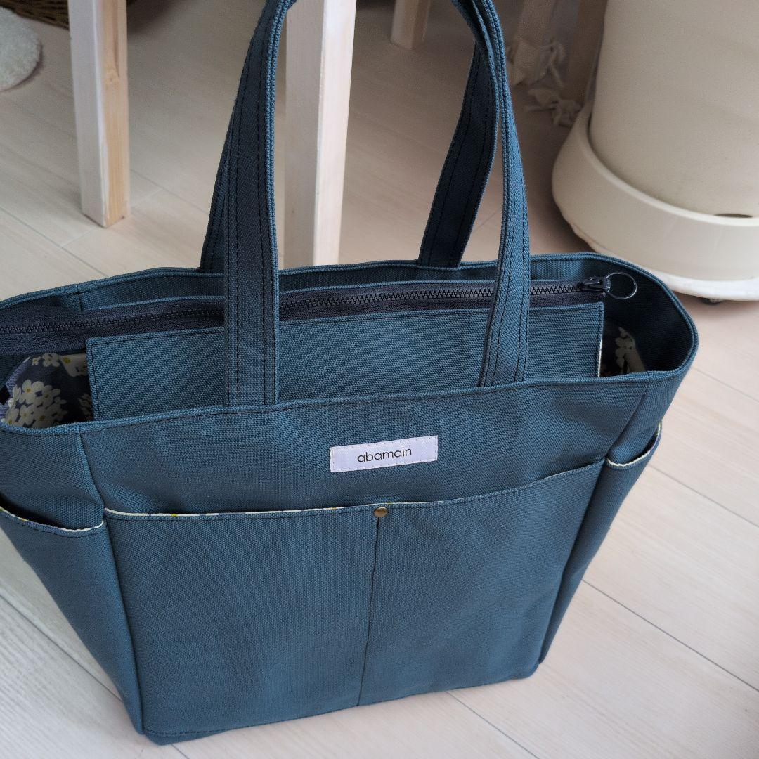 倉敷8号帆布サイドポケット付きトートバッグL・ 多目的