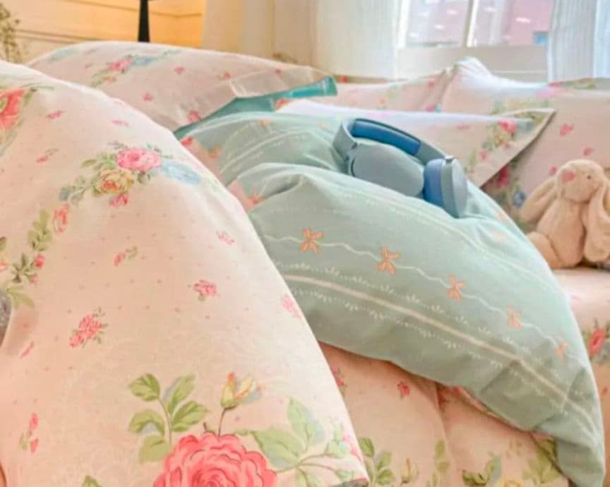 Karen　薔薇水玉リボンロマンチック綿100%シングルカバー枕カバー２枚